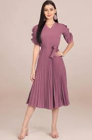 Pleated Calm Midi Dress